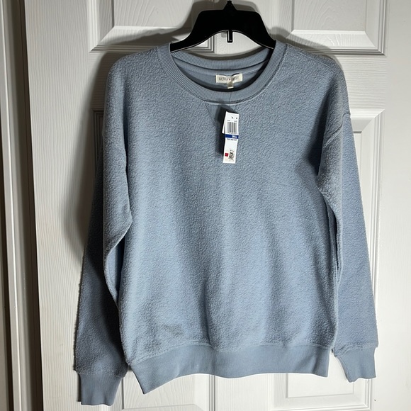 NWT: Ultra Flirt; Soft, Teddy Sweatshirt; Light Blue, Sz Sm - Picture 1 of 6